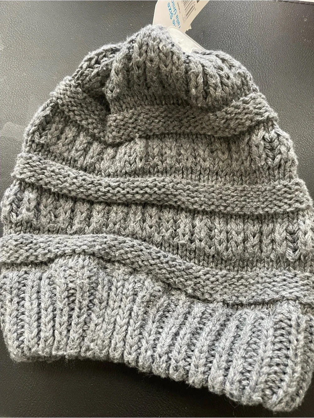 Time and Tru Cozy Knit Beanie in Heather Gray